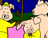 Coloring page Three little pigs 13 painted bymlw