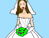 Coloring page Bride painted byjudith