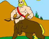 Coloring page Centaur with bow painted byghost
