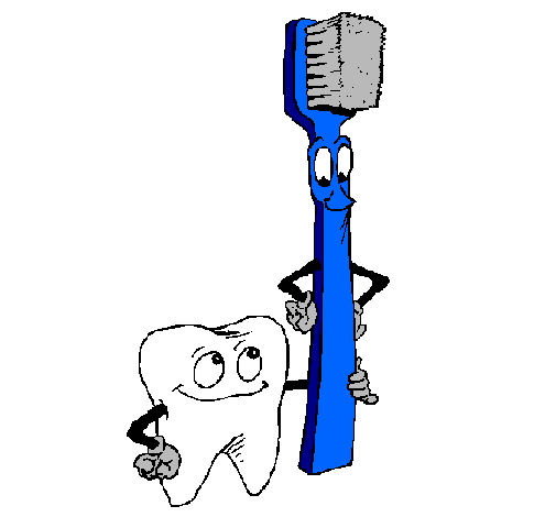 Coloring page Tooth and toothbrush painted bynatalie