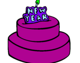 Coloring page New year cake painted byvaeria