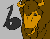 Coloring page Buffalo painted byemma