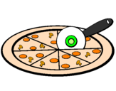 Coloring page Pizza painted bymey