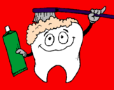 Coloring page Tooth cleaning itself painted bynatalie