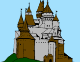 Coloring page Medieval castle painted bynic
