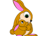 Coloring page Mother rabbit painted bywendy valenzuela
