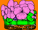 Coloring page Basket of flowers 12 painted byvanesa
