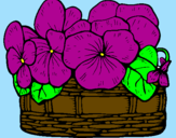 Coloring page Basket of flowers 12 painted byabby