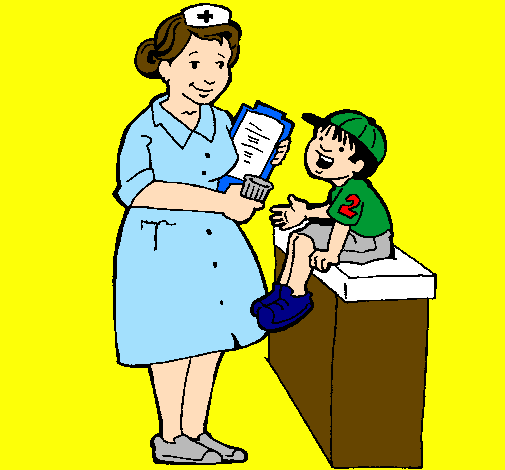 Coloring page Nurse and little boy painted bynatalie