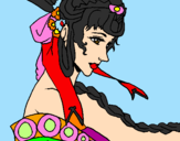 Coloring page Chinese princess painted bylouise