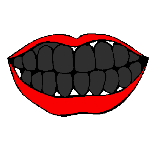 Coloring page Mouth and teeth painted bycari