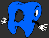 Coloring page Tooth with tooth decay painted byosler