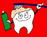 Coloring page Tooth cleaning itself painted bynatalie
