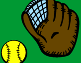 Coloring page Baseball glove and baseball ball painted bymaxi