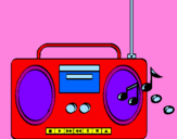 Coloring page Radio cassette 2 painted byyeni