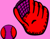 Coloring page Baseball glove and baseball ball painted byvianey rojo