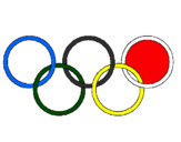 Coloring page Olympic rings painted bygrady