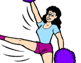 Coloring page Cheerleader painted bydenny              