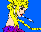 Coloring page Chinese princess painted bygrace