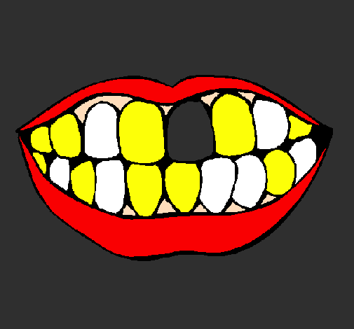 Coloring page Mouth and teeth painted byjony and micol