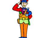 Coloring page Police officer waving painted byapeil