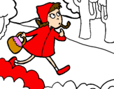 Coloring page Little red riding hood 4 painted byred