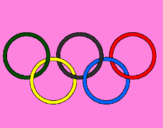 Coloring page Olympic rings painted bygrady