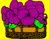 Coloring page Basket of flowers 12 painted byjuliana.