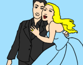 Coloring page The bride and groom painted bysilvia