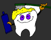 Coloring page Tooth cleaning itself painted byvictoria