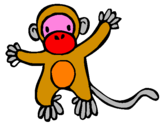 Coloring page Monkey painted byali