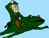 Coloring page Leprechaun and frog painted bytommy