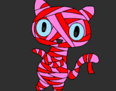 Coloring page Doodle the cat mummy painted byGeoff