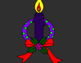 Coloring page Christmas candle III painted bymaria