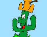 Coloring page Cactus with hat painted bytheo g