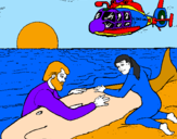 Coloring page Whale rescue painted byromy