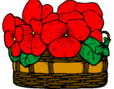 Coloring page Basket of flowers 12 painted byAnna Clara