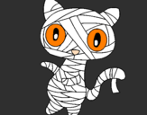 Coloring page Doodle the cat mummy painted byChi Chi