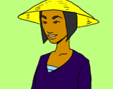 Coloring page Chinese woman painted byAnnia