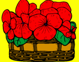 Coloring page Basket of flowers 12 painted byAnnia