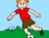 Coloring page Playing football painted byfacu