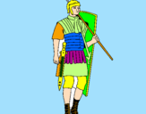 Coloring page Roman soldier painted bytheo g