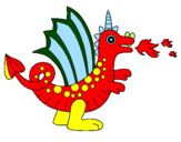 Coloring page Happy dragon II painted byEthan Cullinane