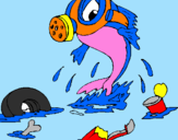 Coloring page Marine pollution painted byvale