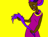 Coloring page Ethiopian woman painted byChi Chi