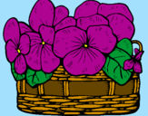Coloring page Basket of flowers 12 painted byGeoff