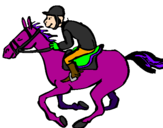 Coloring page Horse race painted byChi Chi