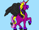 Coloring page Unicorn with wings painted bychi chi