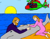 Coloring page Whale rescue painted byGeoff