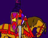 Coloring page Knight on horseback painted byrobbie